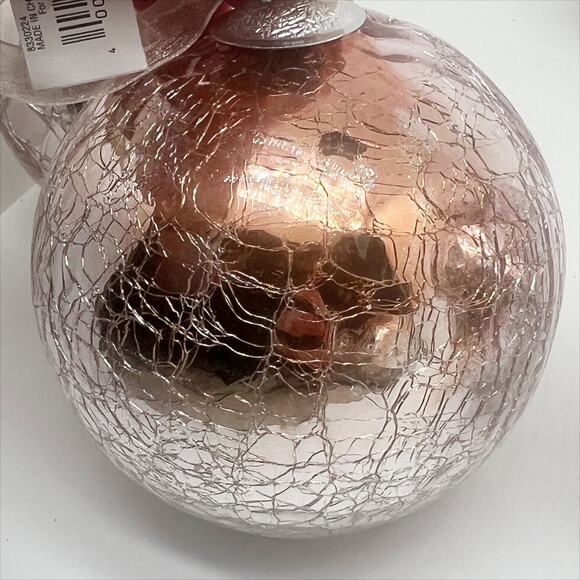 Set of 5 Silver Crackle Balls Hanging Christmas Tree Ornaments 3" - Picture 4 of 6